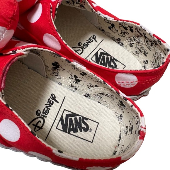 Vans x Disney Minnie Mouse Authentic Bow Sneakers Red White - Picture 4 of 10